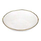 Gold Trim Glass Dinner Plates, Set of 6